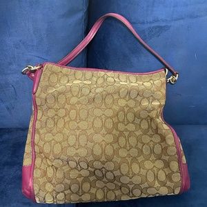 Coach Vintage C Monogram Purple and Tan Purse